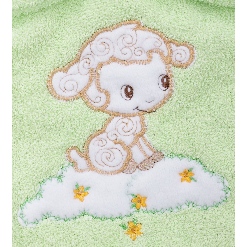 Пеленка-полотенце с варежкой – Веселые овечки, голубой  